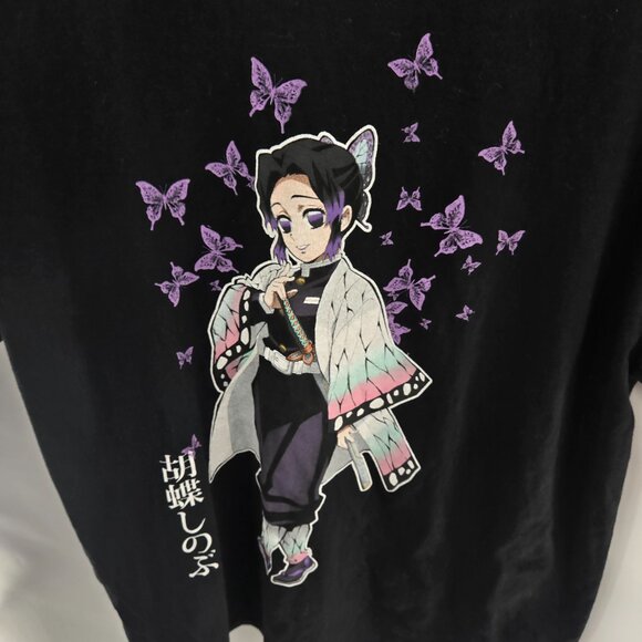 Demon Slayer Kimetsu no Yaiba Shinobu Kocho Butterfly Short Sleeved T-Shirt L - Picture 3 of 5